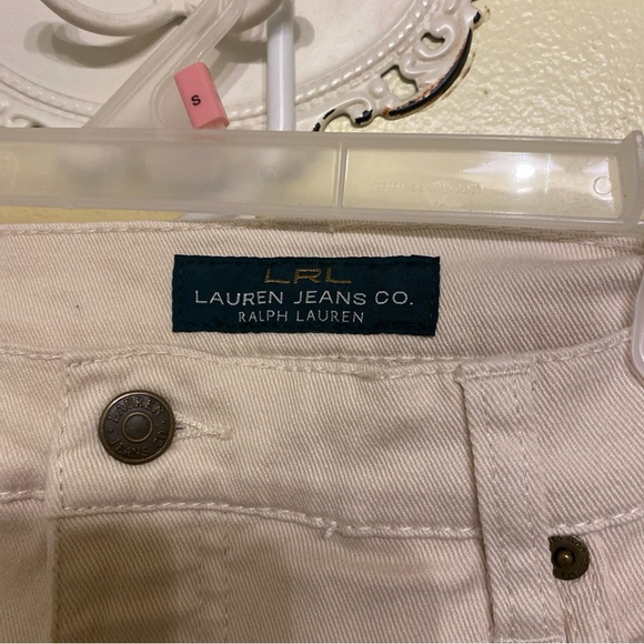 Ralph Lauren cream denim crop jeans Womens size 14 - Picture 2 of 7